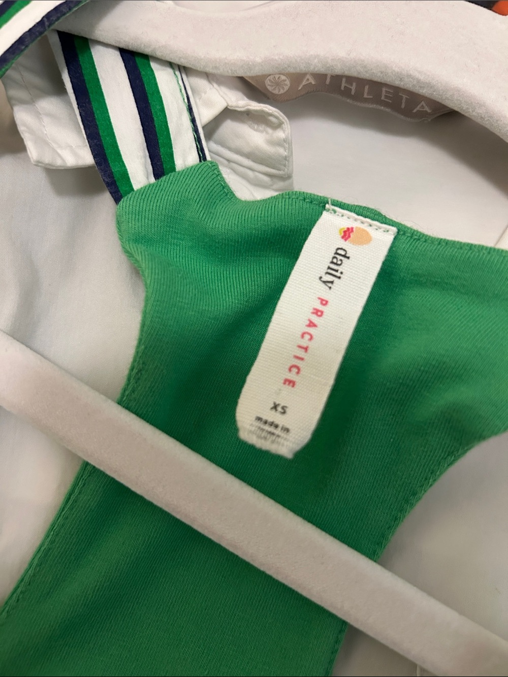 Daily Practice Spring Fling Racerback Babydoll Mini Dress Green Pattern Mini - Picture 4 of 4
